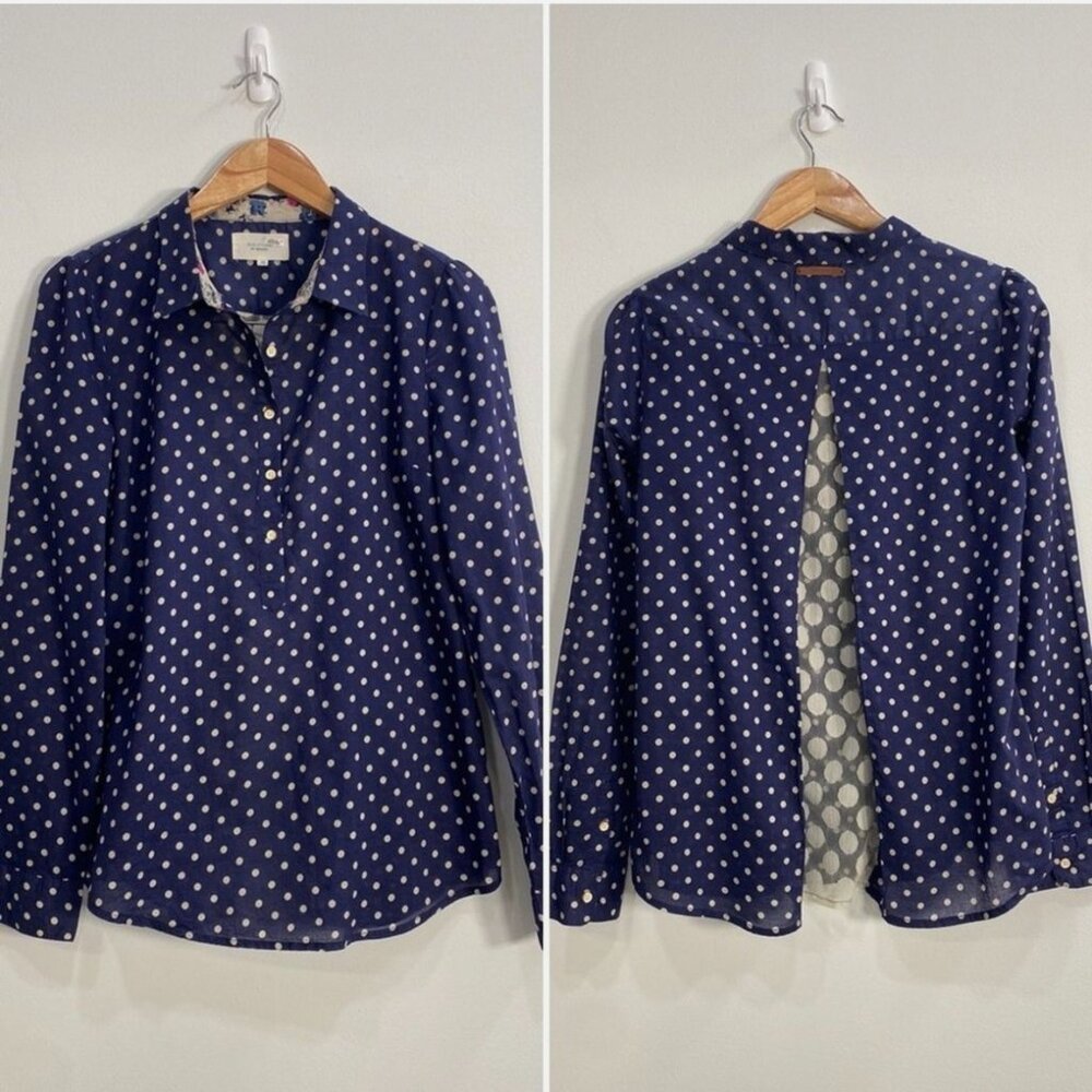 Anthropologie Polka Dot and Lace Top